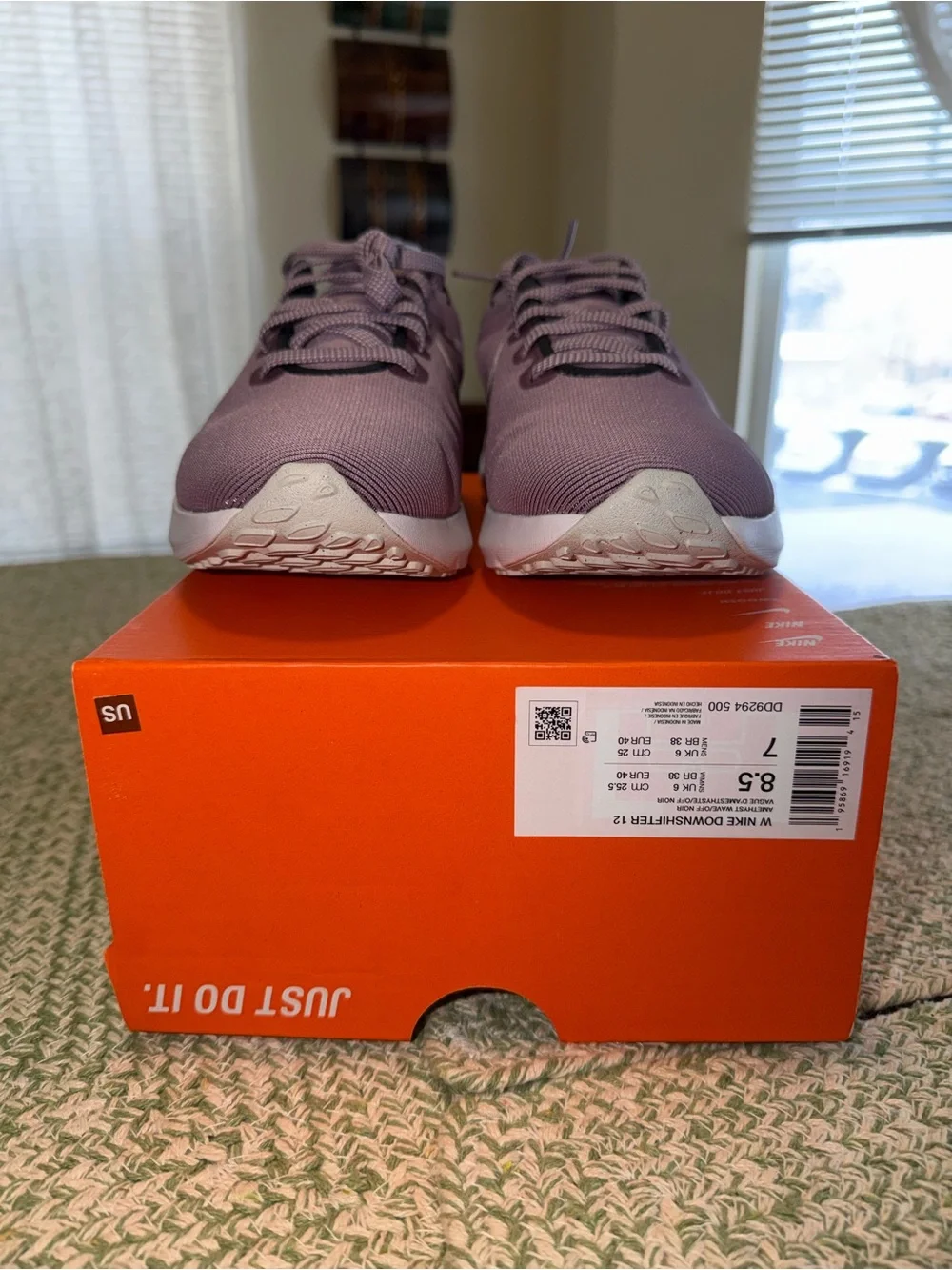 Nike Downshifter 12 women’s Purple Running Sneakers size 8.5 new box without lid